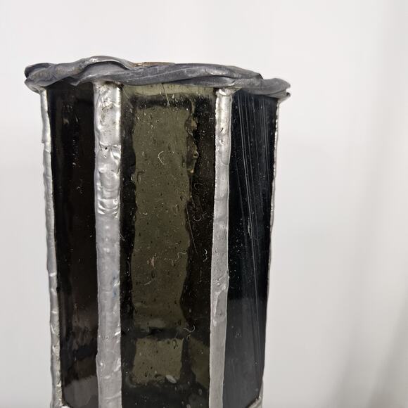 Vintage Hand Crafted Beautiful Stained Glass Pillar Candle Holder 12.5" - Picture 6 of 8